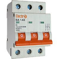 Автоматичний вимикач Electro ВА1-63, 3р, 63А, C