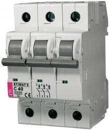 Автоматичний вимикач ETI Etimat 6, 3р, 4А, C